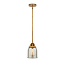 Bell Mini Pendant shown in the Brushed Brass finish with a Silver Plated Mercury shade