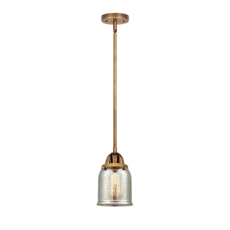 Bell Mini Pendant shown in the Brushed Brass finish with a Silver Plated Mercury shade