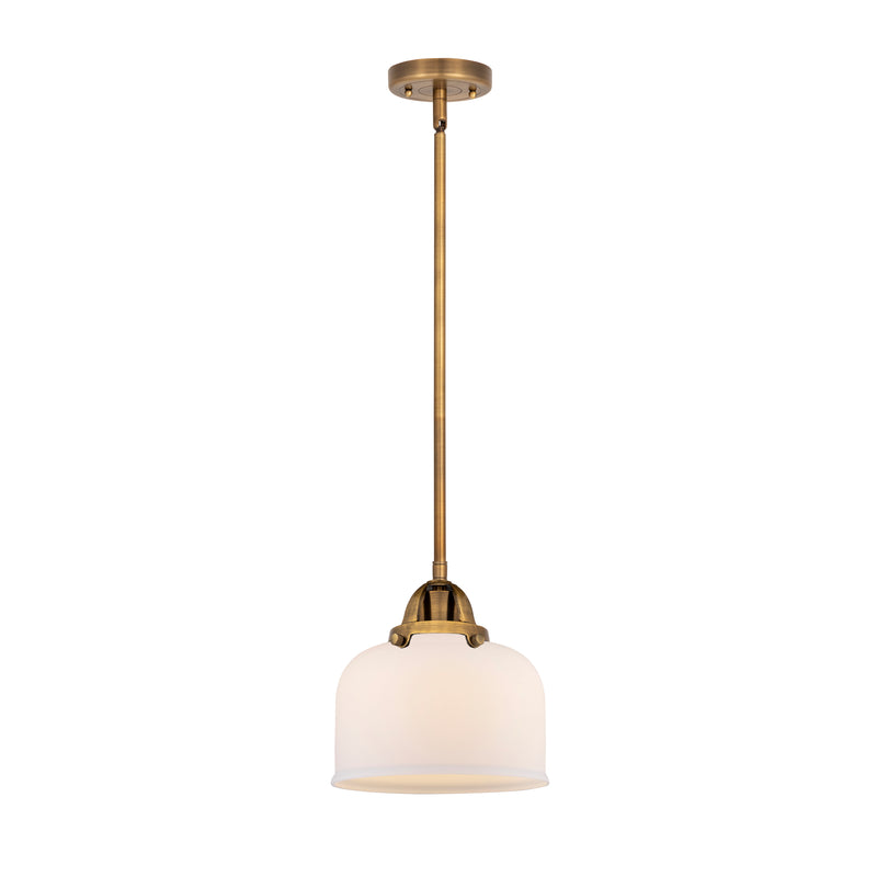 Bell Mini Pendant shown in the Brushed Brass finish with a Matte White shade