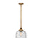 Bell Mini Pendant shown in the Brushed Brass finish with a Seedy shade