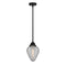 Geneseo Mini Pendant shown in the Matte Black finish with a Clear Crackled shade