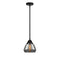 Fulton Mini Pendant shown in the Matte Black finish with a Plated Smoke shade