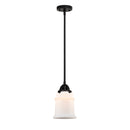 Canton Mini Pendant shown in the Matte Black finish with a Matte White shade