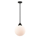 Beacon Mini Pendant shown in the Matte Black finish with a Matte White shade