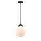 Beacon Mini Pendant shown in the Matte Black finish with a Matte White shade