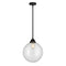 Beacon Mini Pendant shown in the Matte Black finish with a Clear shade