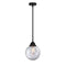 Beacon Mini Pendant shown in the Matte Black finish with a Clear shade