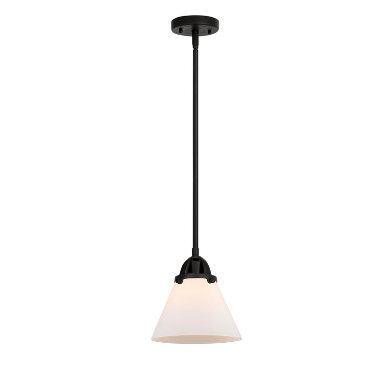 Cone Mini Pendant shown in the Matte Black finish with a Matte White shade