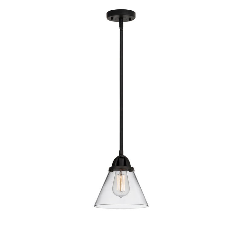 Cone Mini Pendant shown in the Matte Black finish with a Clear shade