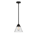 Cone Mini Pendant shown in the Matte Black finish with a Seedy shade