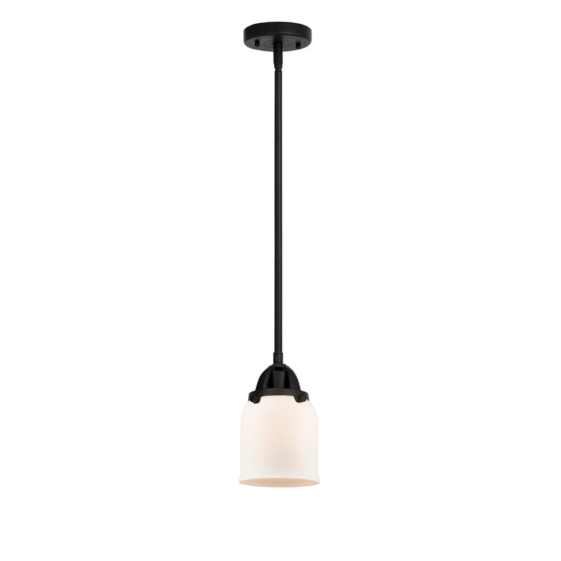 Bell Mini Pendant shown in the Matte Black finish with a Matte White shade