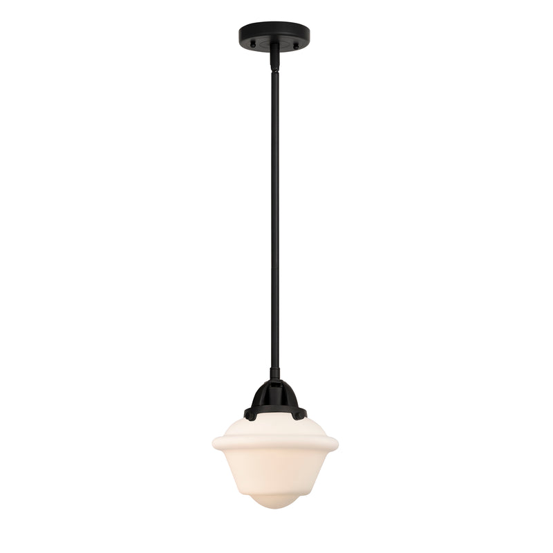 Oxford Mini Pendant shown in the Matte Black finish with a Matte White shade