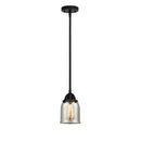 Bell Mini Pendant shown in the Matte Black finish with a Silver Plated Mercury shade