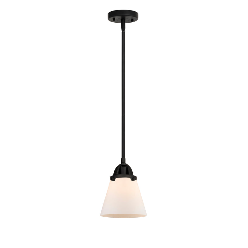 Cone Mini Pendant shown in the Matte Black finish with a Matte White shade