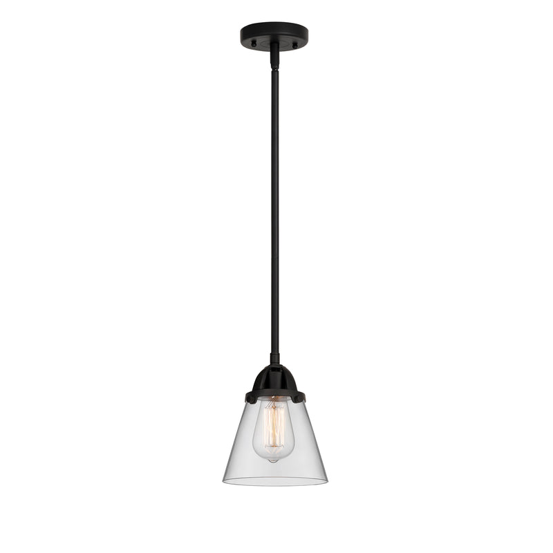 Cone Mini Pendant shown in the Matte Black finish with a Clear shade