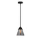 Cone Mini Pendant shown in the Matte Black finish with a Plated Smoke shade