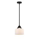 Bell Mini Pendant shown in the Matte Black finish with a Matte White shade