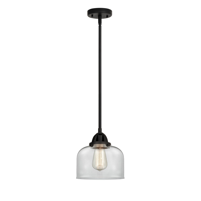 Bell Mini Pendant shown in the Matte Black finish with a Clear shade