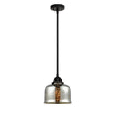 Bell Mini Pendant shown in the Matte Black finish with a Silver Plated Mercury shade