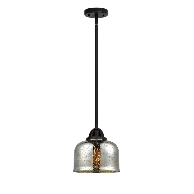 Bell Mini Pendant shown in the Matte Black finish with a Silver Plated Mercury shade