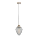 Geneseo Mini Pendant shown in the Black Polished Nickel finish with a Clear Crackled shade