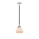 Fulton Mini Pendant shown in the Black Polished Nickel finish with a Matte White shade