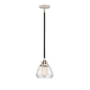 Fulton Mini Pendant shown in the Black Polished Nickel finish with a Clear shade