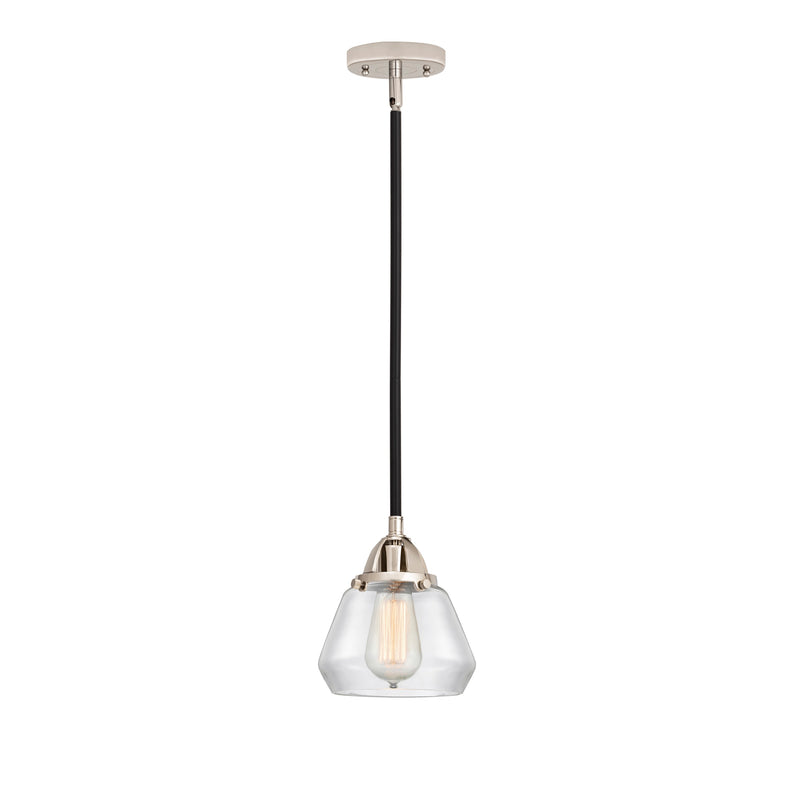 Fulton Mini Pendant shown in the Black Polished Nickel finish with a Clear shade