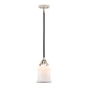 Canton Mini Pendant shown in the Black Polished Nickel finish with a Matte White shade