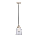 Canton Mini Pendant shown in the Black Polished Nickel finish with a Clear shade