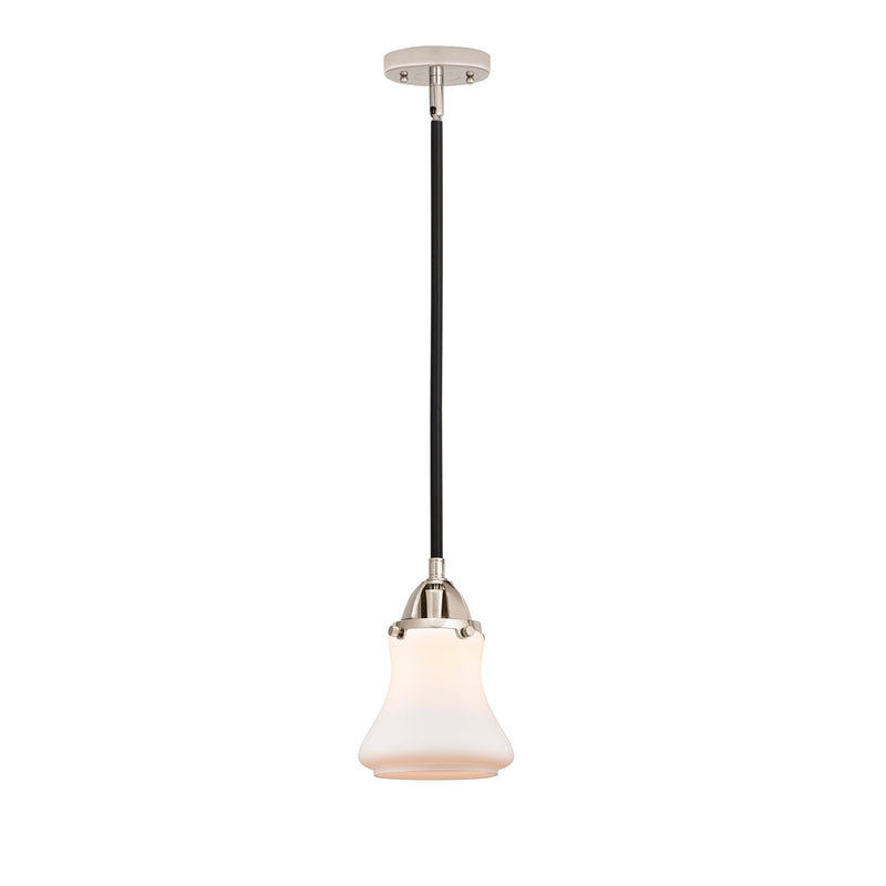 Bellmont Mini Pendant shown in the Black Polished Nickel finish with a Matte White shade