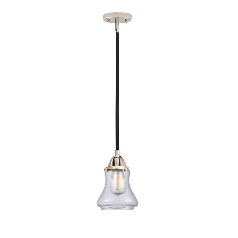 Bellmont Mini Pendant shown in the Black Polished Nickel finish with a Clear shade