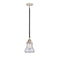 Bellmont Mini Pendant shown in the Black Polished Nickel finish with a Seedy shade