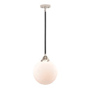 Beacon Mini Pendant shown in the Black Polished Nickel finish with a Matte White shade