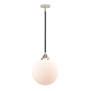 Beacon Mini Pendant shown in the Black Polished Nickel finish with a Matte White shade