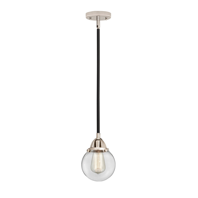 Beacon Mini Pendant shown in the Black Polished Nickel finish with a Clear shade