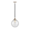 Beacon Mini Pendant shown in the Black Polished Nickel finish with a Seedy shade