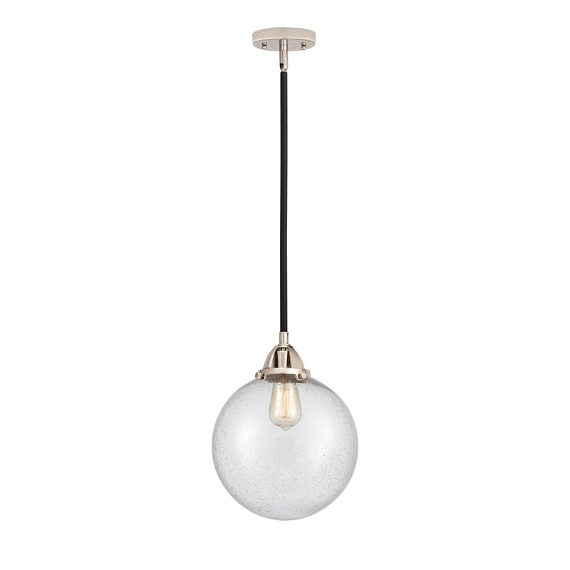 Beacon Mini Pendant shown in the Black Polished Nickel finish with a Seedy shade