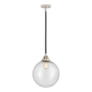 Beacon Mini Pendant shown in the Black Polished Nickel finish with a Seedy shade