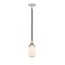 Dover Mini Pendant shown in the Black Polished Nickel finish with a Matte White shade