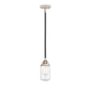 Dover Mini Pendant shown in the Black Polished Nickel finish with a Clear shade