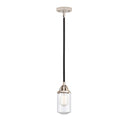 Dover Mini Pendant shown in the Black Polished Nickel finish with a Seedy shade