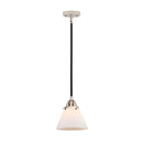 Cone Mini Pendant shown in the Black Polished Nickel finish with a Matte White shade