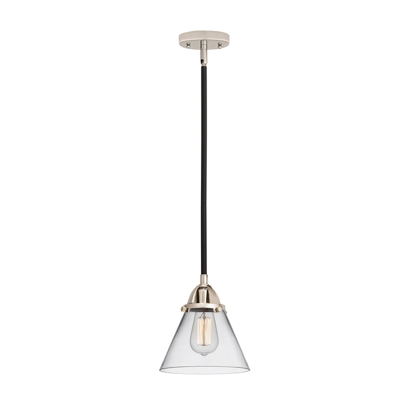 Cone Mini Pendant shown in the Black Polished Nickel finish with a Clear shade