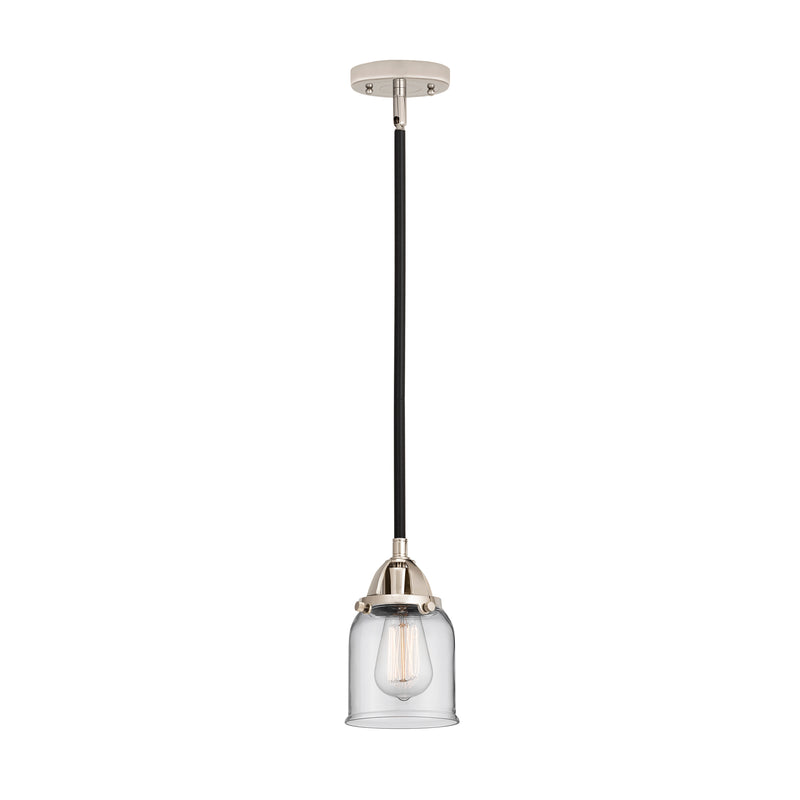 Bell Mini Pendant shown in the Black Polished Nickel finish with a Clear shade