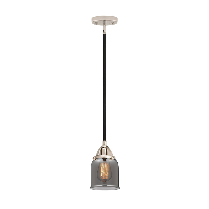 Bell Mini Pendant shown in the Black Polished Nickel finish with a Plated Smoke shade