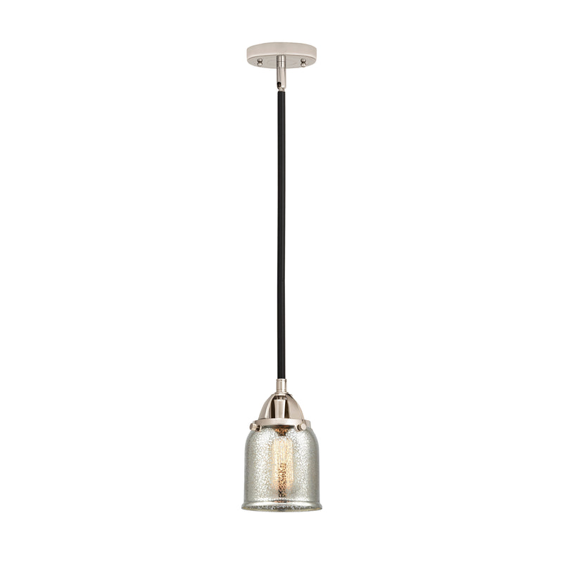 Bell Mini Pendant shown in the Black Polished Nickel finish with a Silver Plated Mercury shade