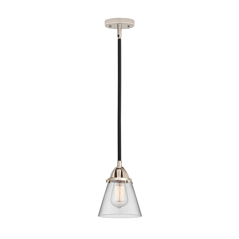 Cone Mini Pendant shown in the Black Polished Nickel finish with a Clear shade