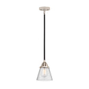 Cone Mini Pendant shown in the Black Polished Nickel finish with a Seedy shade