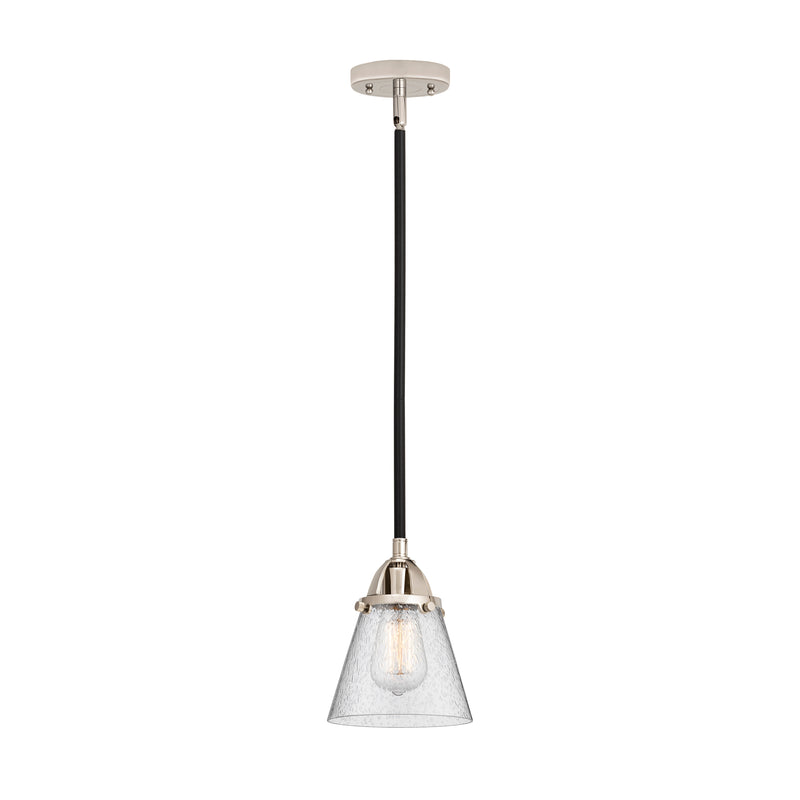 Cone Mini Pendant shown in the Black Polished Nickel finish with a Seedy shade